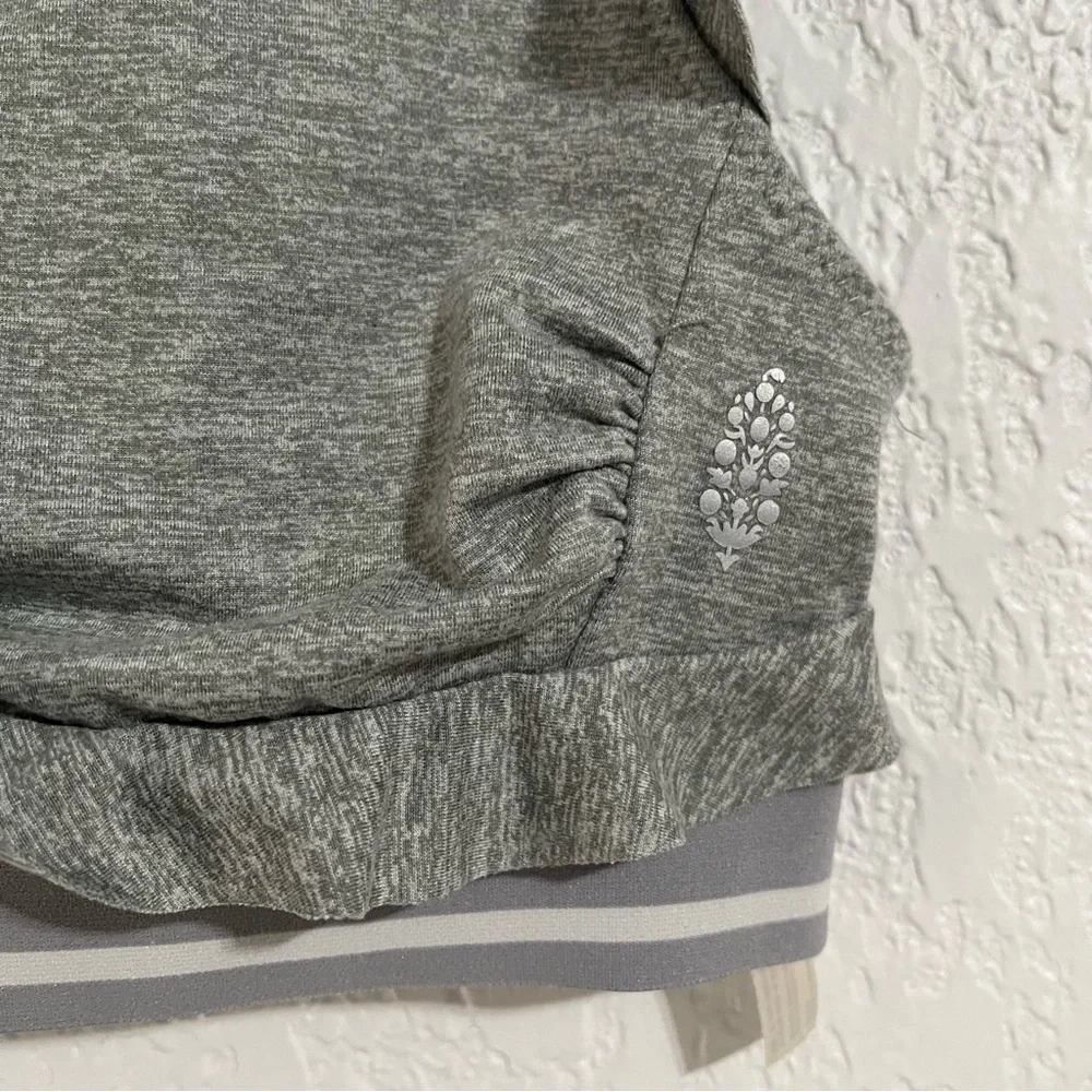 Free People Sanctuary Ruffle Grey‎ Sports Bra Size M